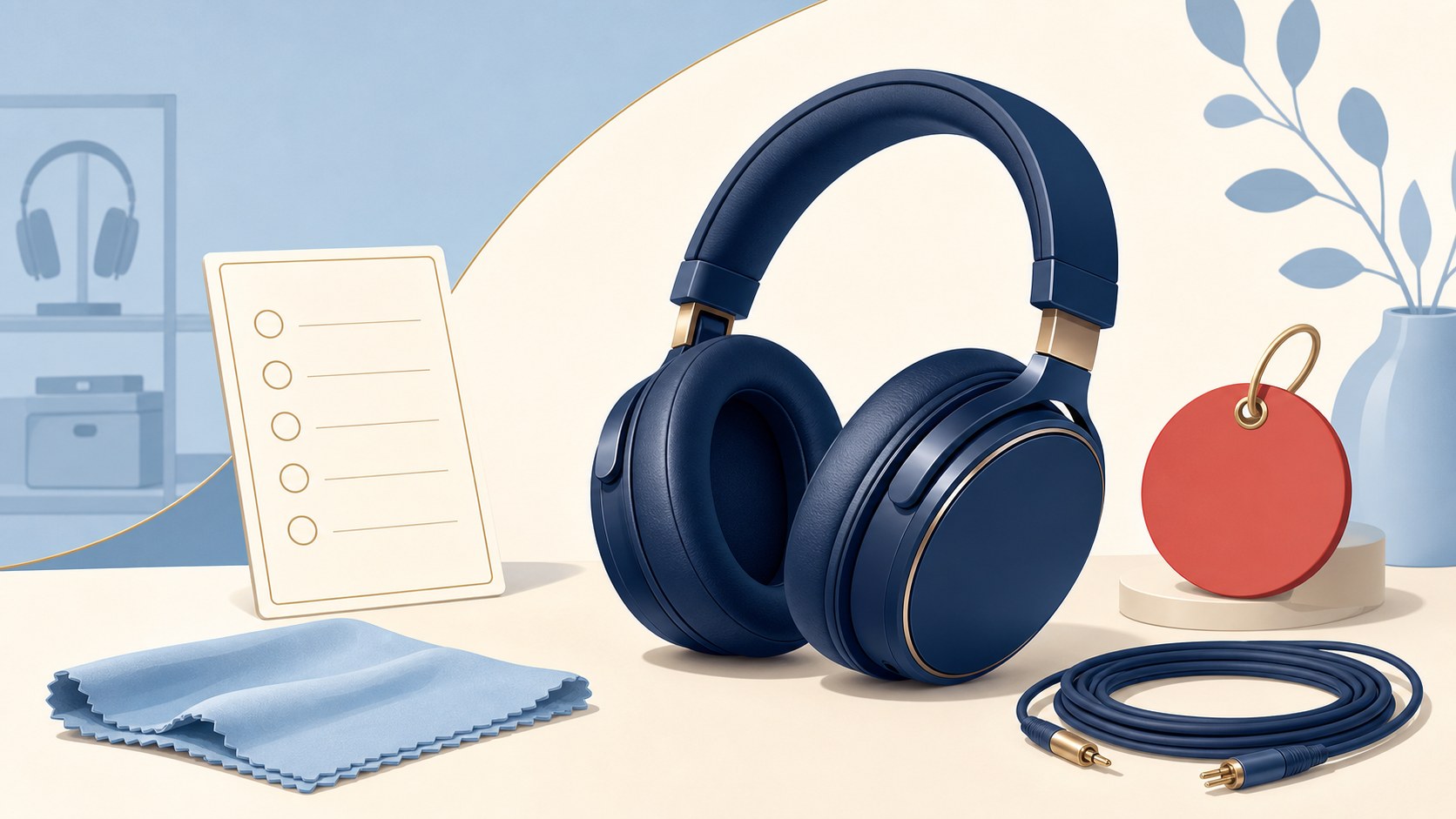 FOCAL CELESTEEの買取査定ポイントを表現したヘッドホンのイラスト