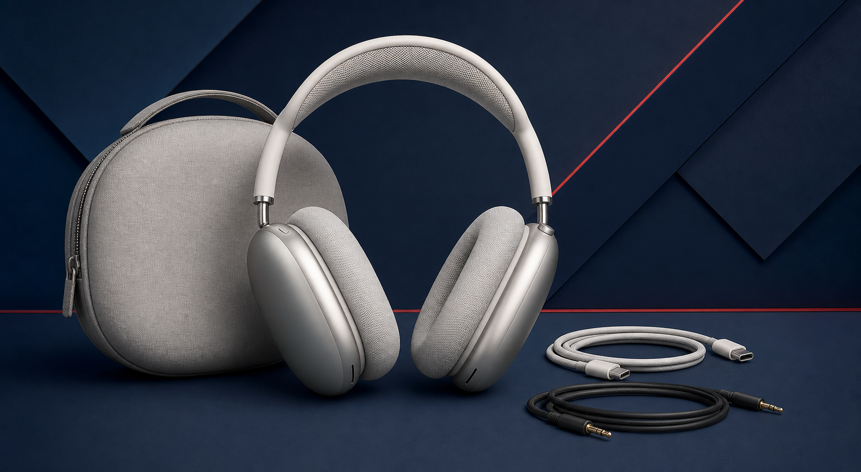 SONY WH-1000XM6とケース、USB-Cケーブル、音声ケーブルの買取査定イメージ