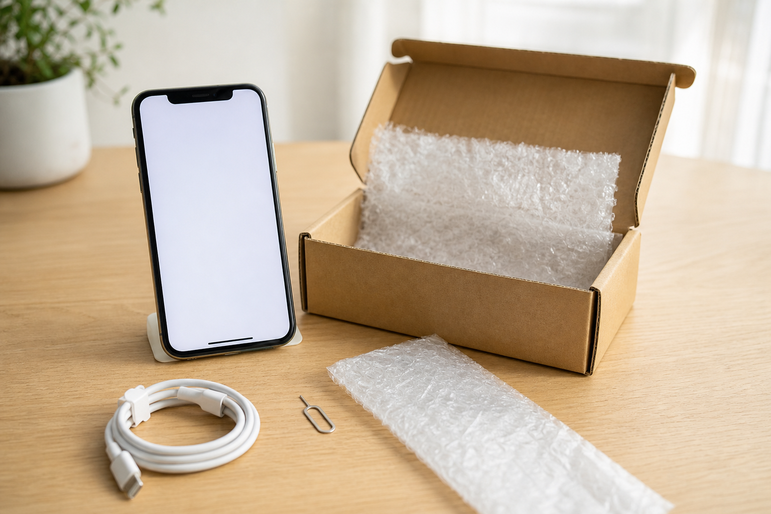 スマートフォンを初期化して宅配買取用に梱包する準備